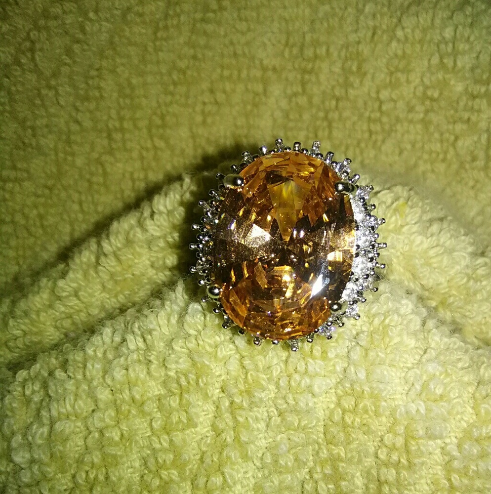 Gorgeous Round Large Tourmaline Stone Ring Size